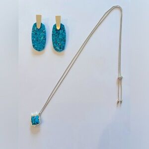 Kendra Scott turquoise Elle earring and matching necklace